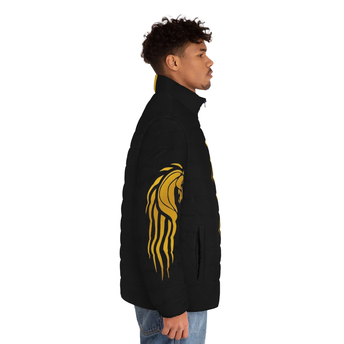 Rohan horse puffer jacket with Lord of the Rings inspired design - men side right