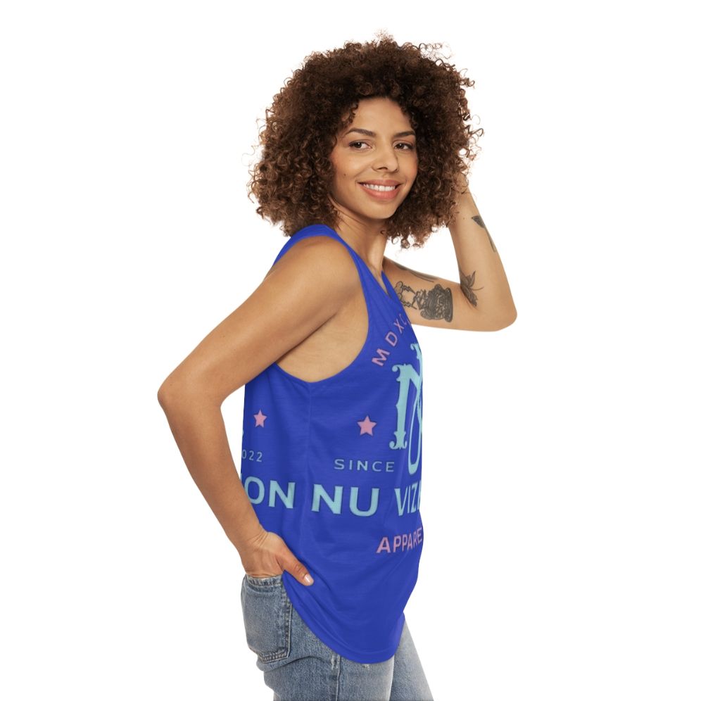 Nu Vizhon unisex tank top for fitness and hobbies - women side