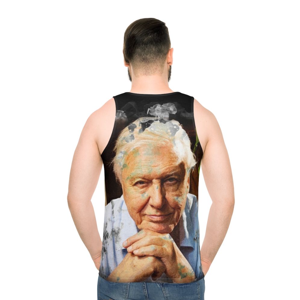 David Attenborough Watercolor Unisex Tank Top - men back