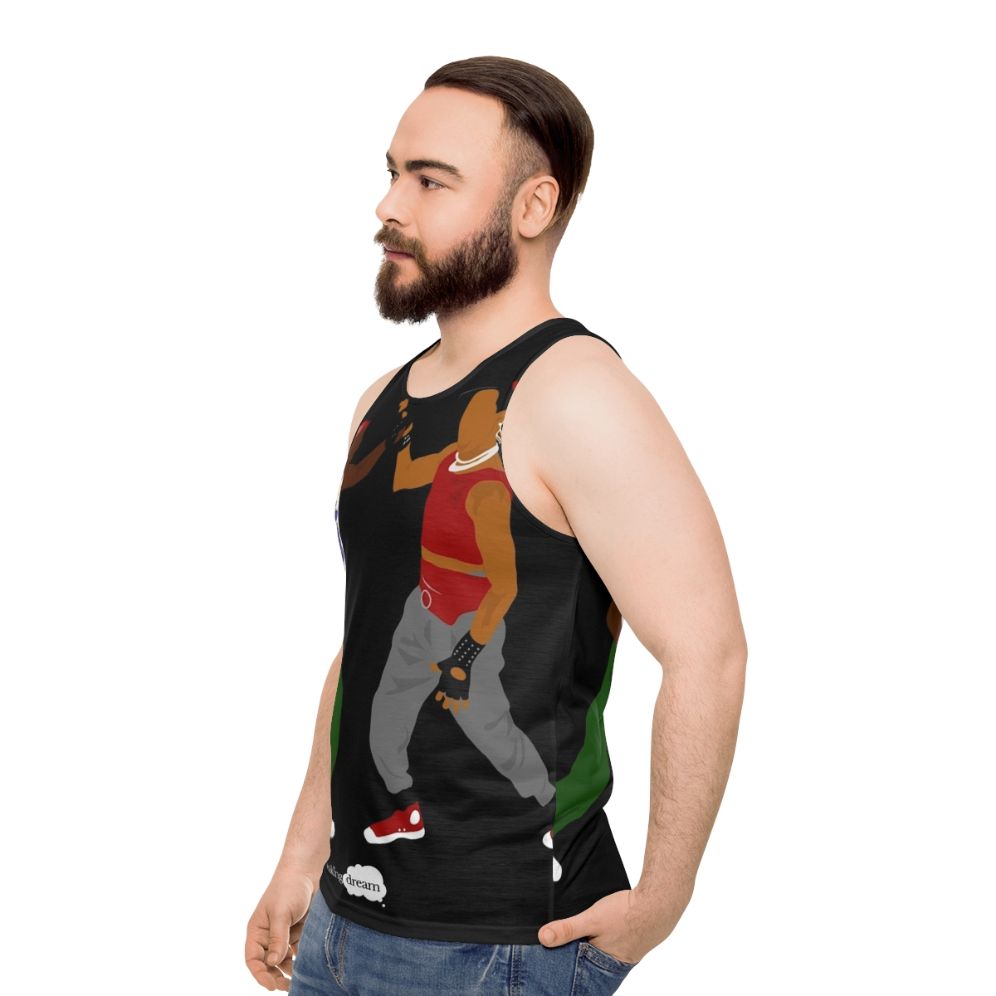 Breakdance inspired unisex tank top - men side