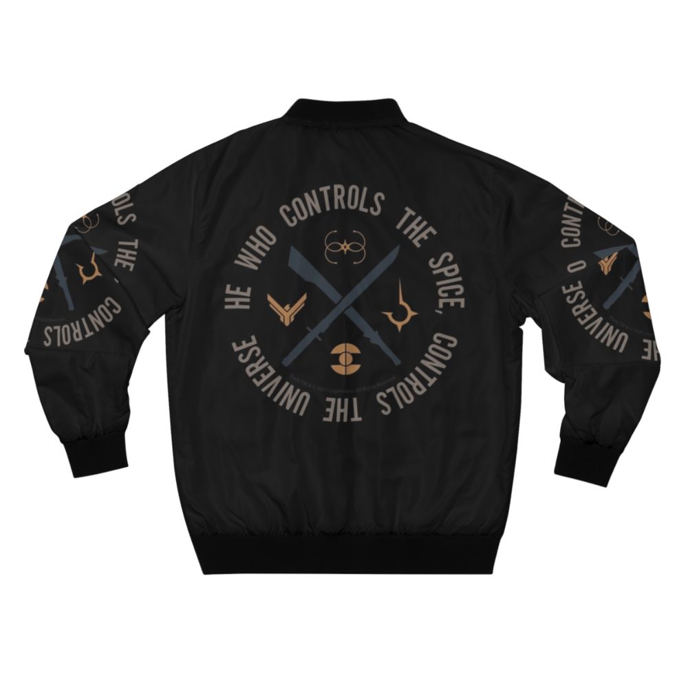 Dune-inspired bomber jacket featuring the iconic spice motif - Back