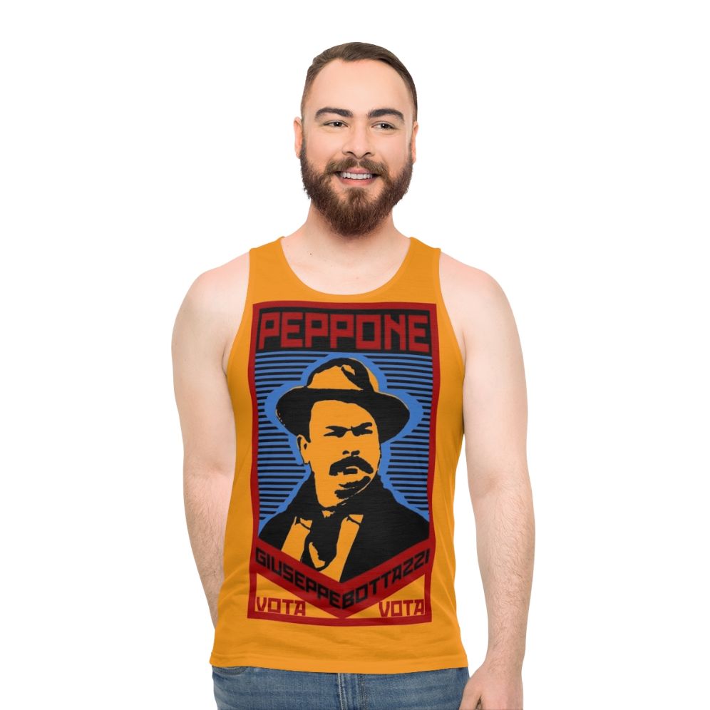 Unisex tank top with "Vota Giuseppe Bottazzi Peppone" Italian comedy quotes - men