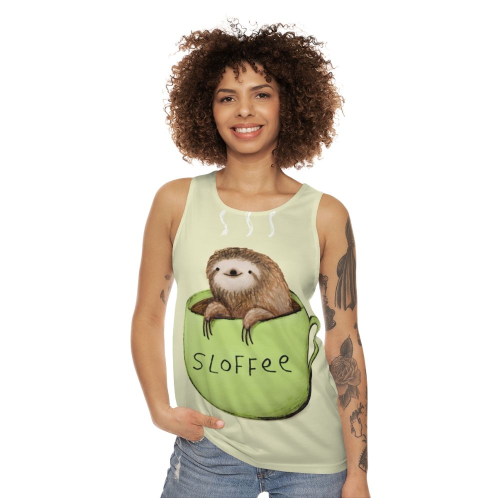 Sloffee Unisex Sloth Coffee Lover Tank Top - women