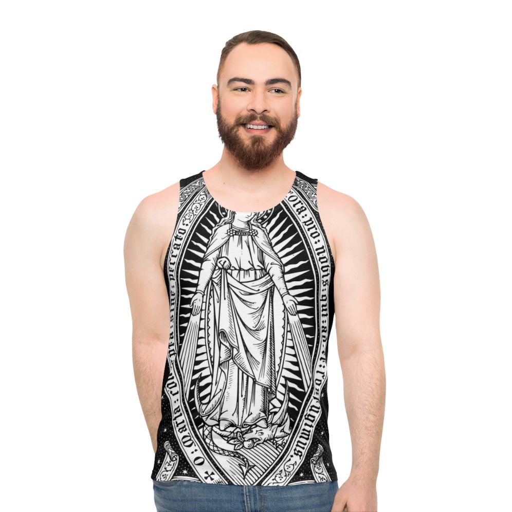 Vintage Virgin Mary Engraved Unisex Tank Top - men