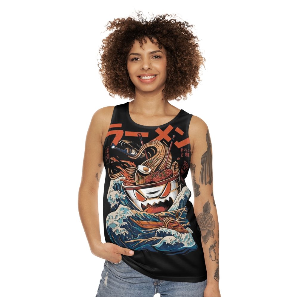 Unisex anime ramen kaiju tank top - women