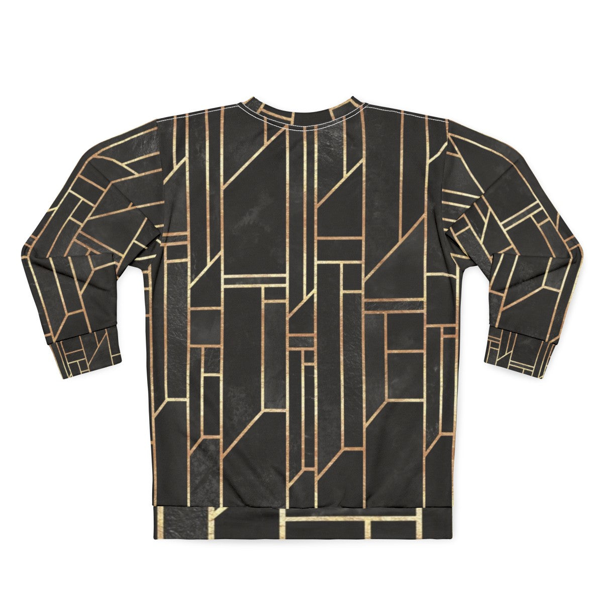 Black and gold geometric graphic design sweatshirt - Back