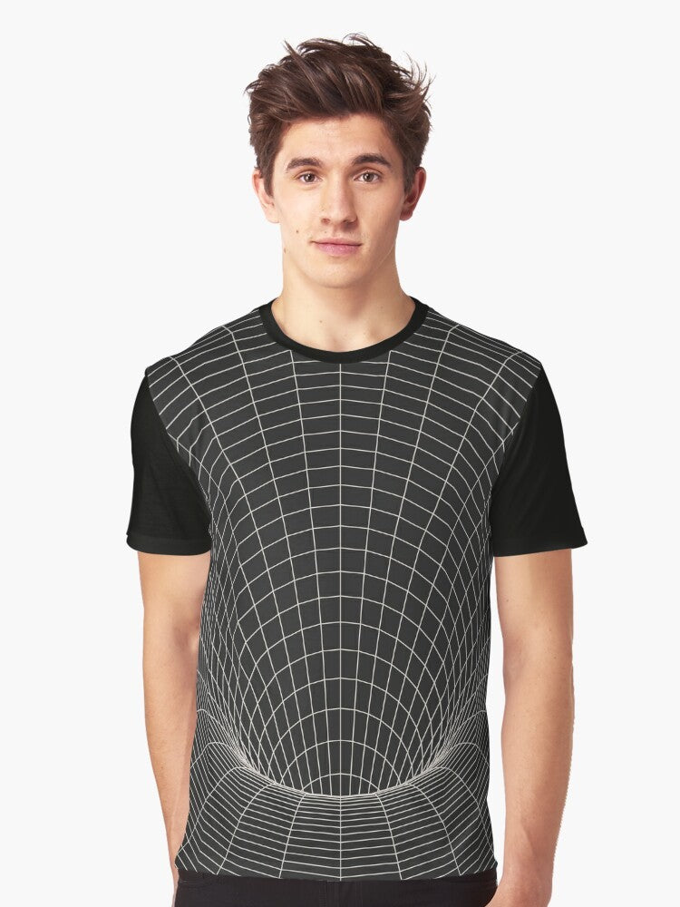 Event Horizon Sci-Fi Graphic T-Shirt with black hole, space, and astronomy elements - Men