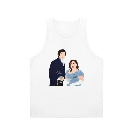 Penelope and Colin Smiling Bridgerton Unisex Tank Top