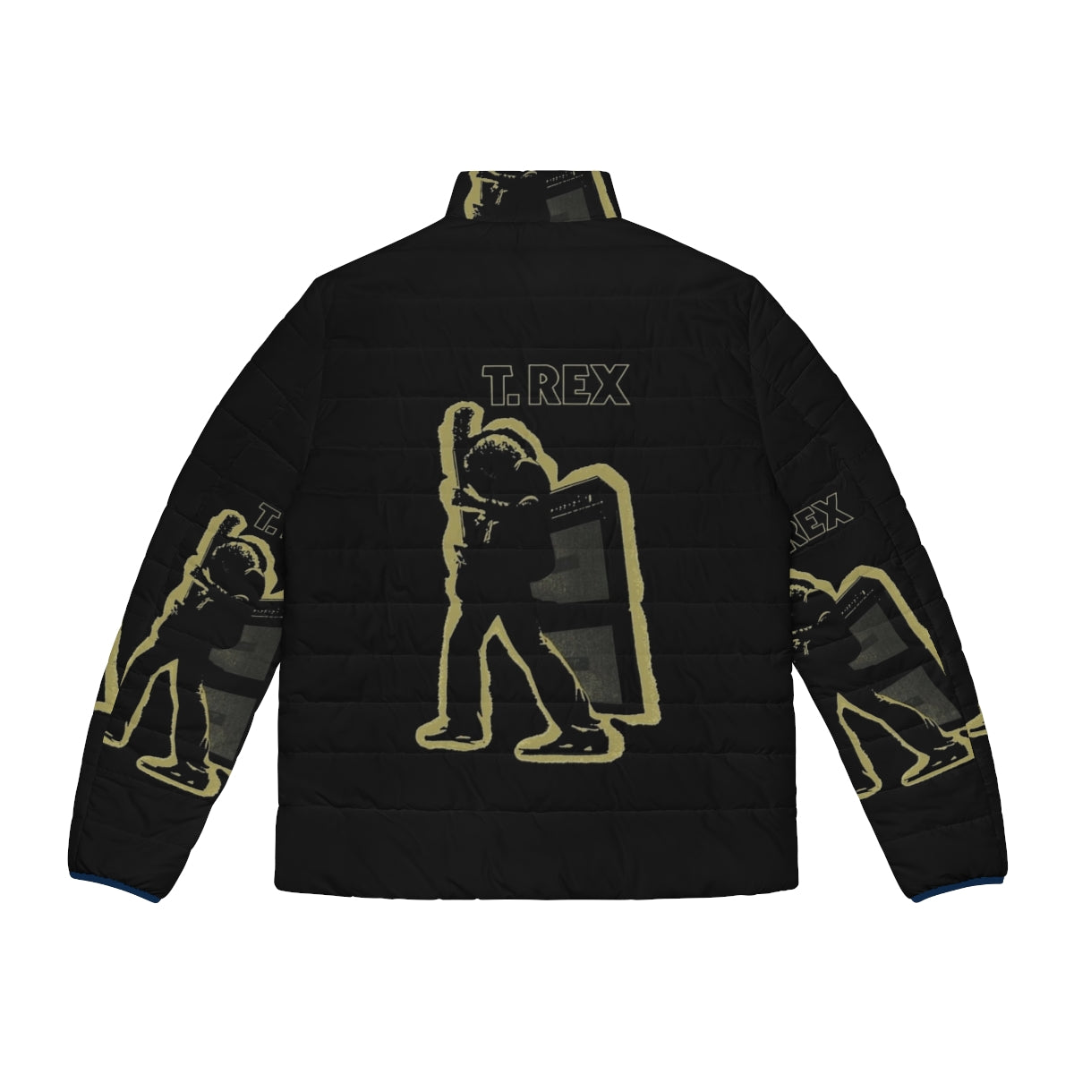 Electric Warrior Puffer Jacket 2 featuring a vintage T. Rex and glam rock inspired design - Back