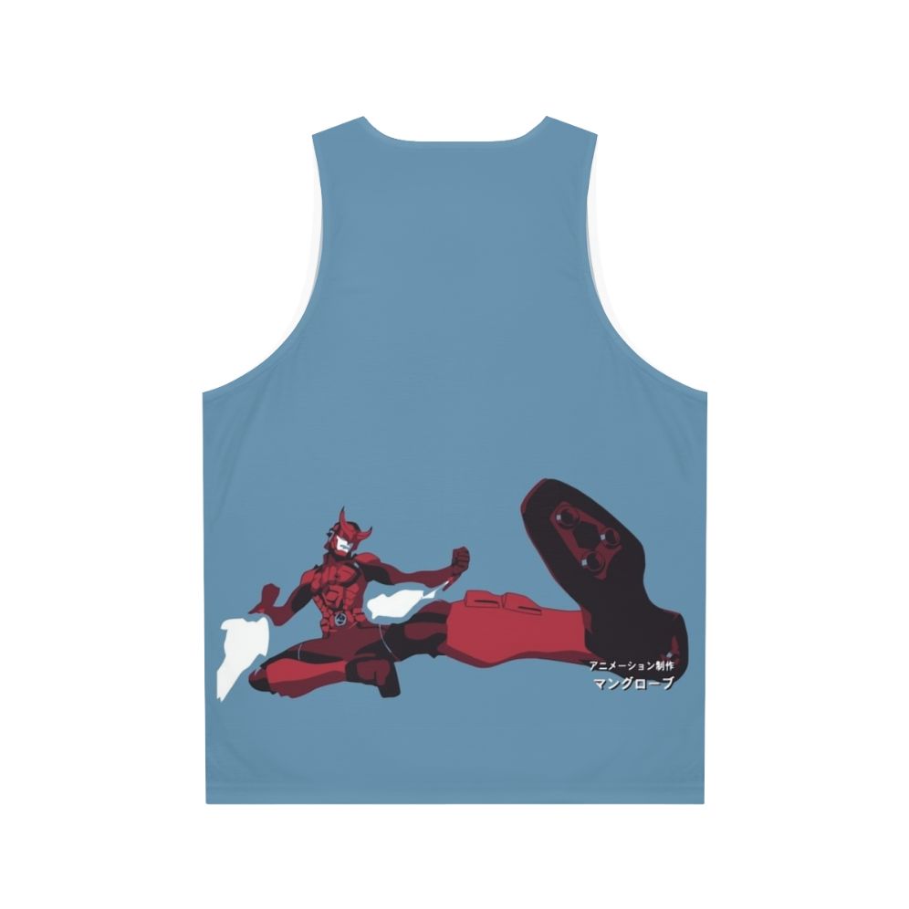 Anime Unisex Tank Top with Samurai Flamenco Inspired Design - Back