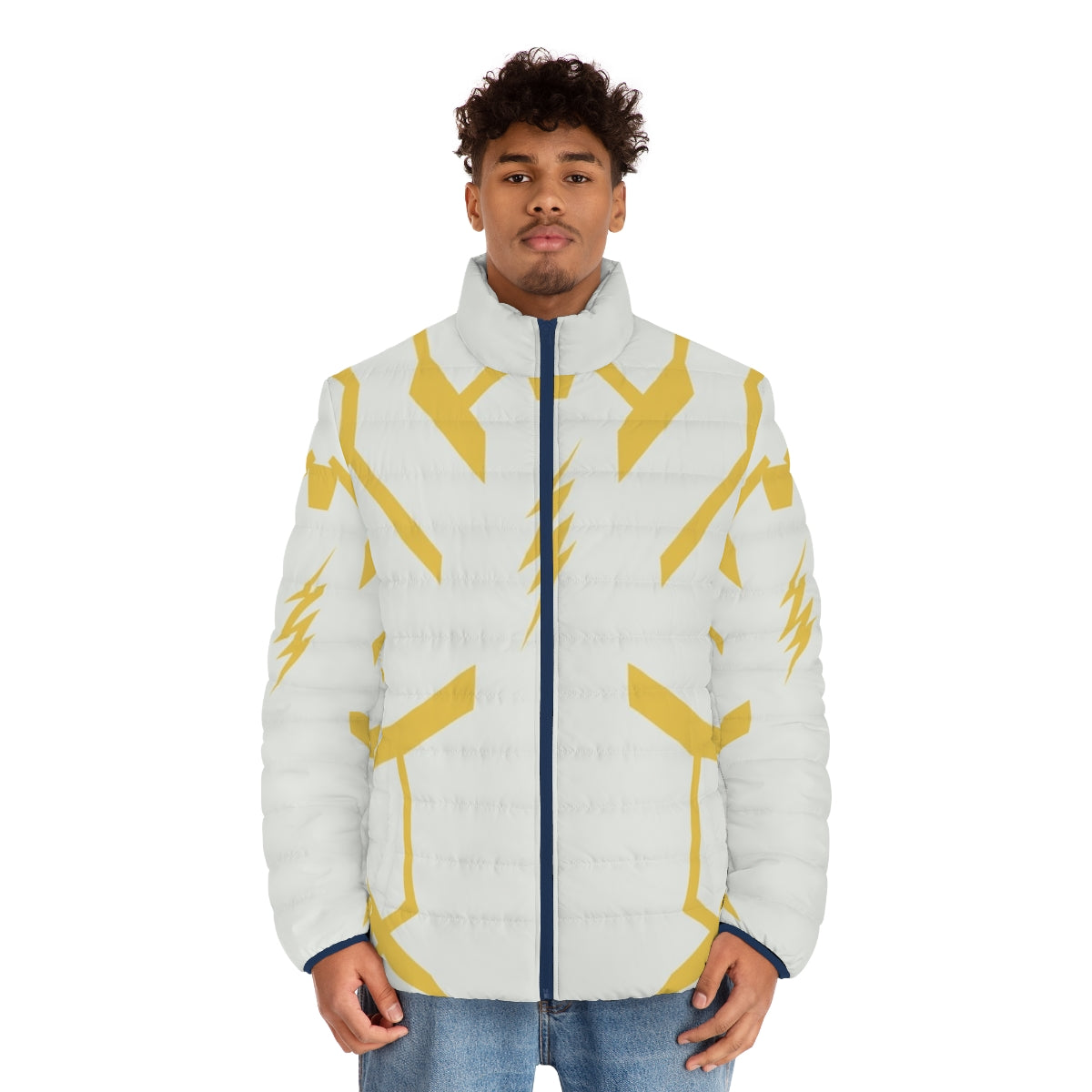 Godspeed Puffer Jacket featuring DC Comics superhero speedster design - men front