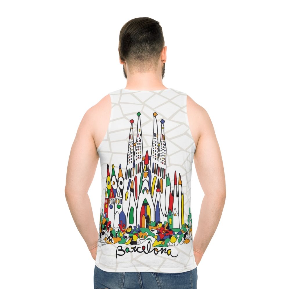 Sagrada Familia Barcelona Spain Unisex Tank Top - men back