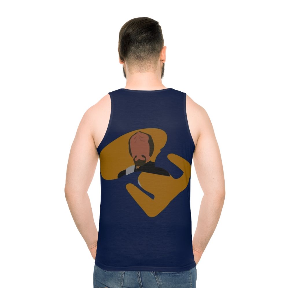 Unisex sci-fi warrior tank top - men back