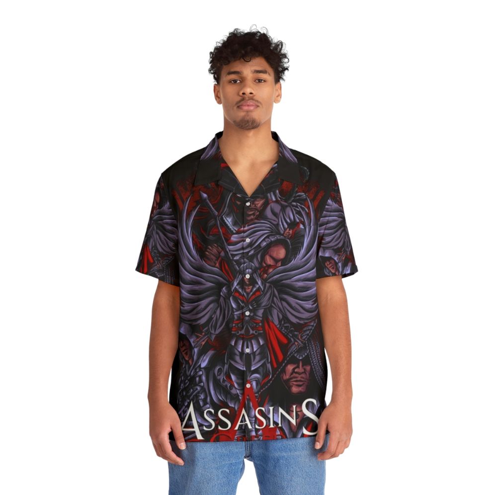 Assassin's Creed Ezio Hawaiian Shirt with Norse Mythology Inspired Designs - Lifestyle