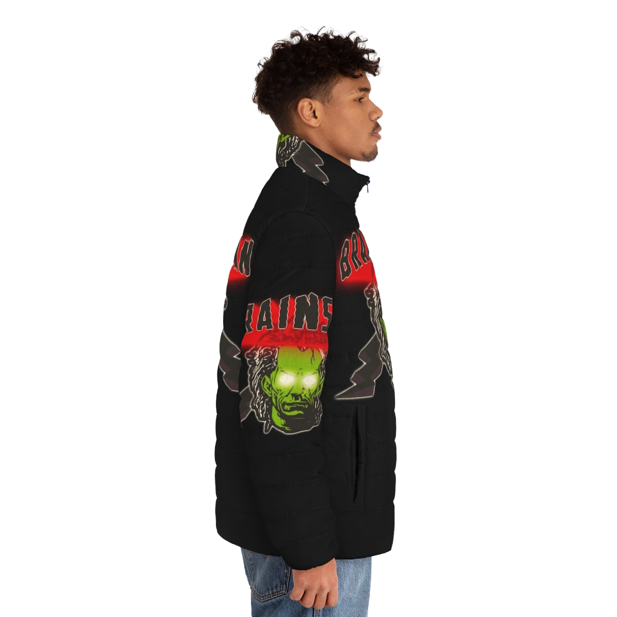 Brainscan Puffer Jacket - 90s horror movie inspired outerwear - men side right