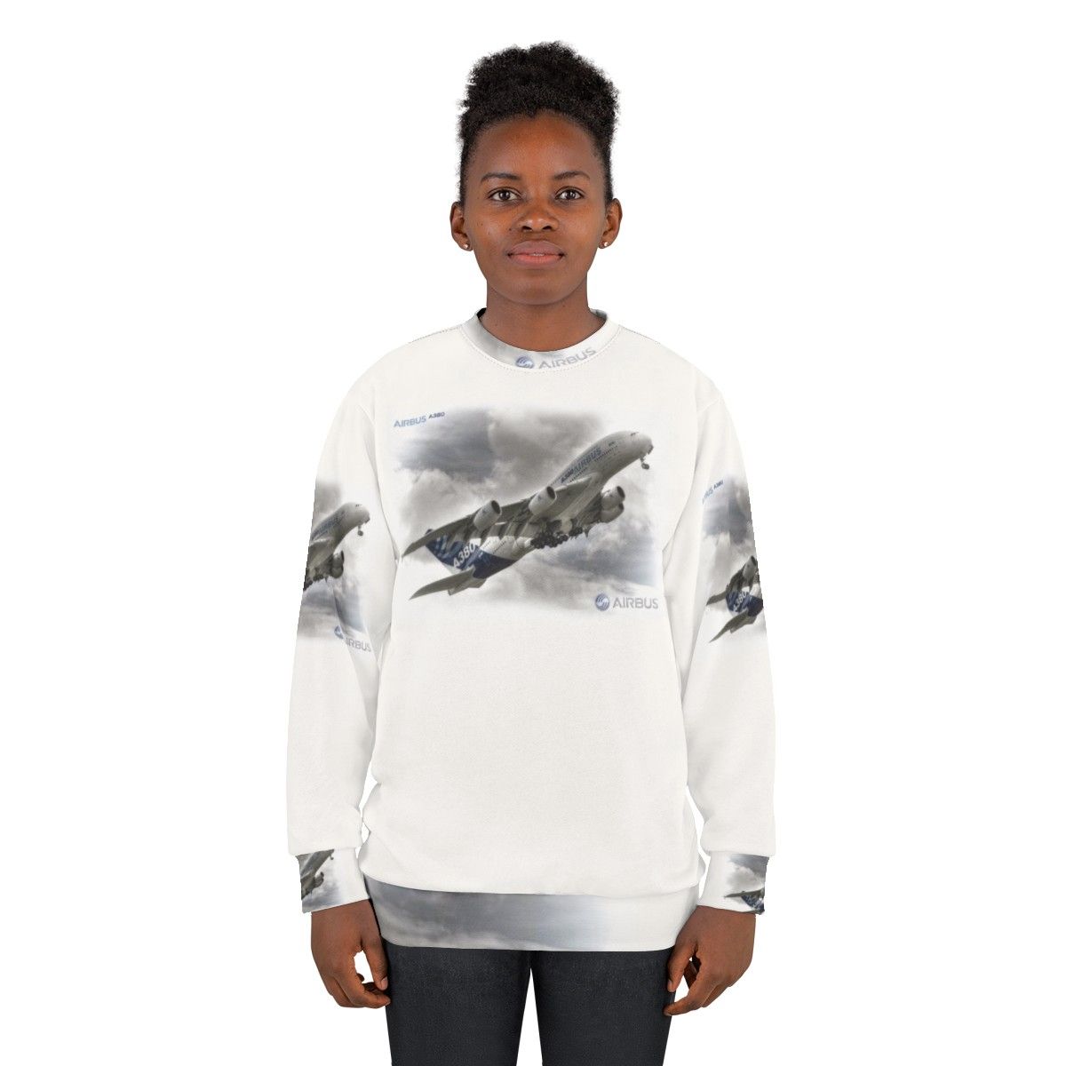 Airbus A380 airplane sweatshirt for aviation enthusiasts - women