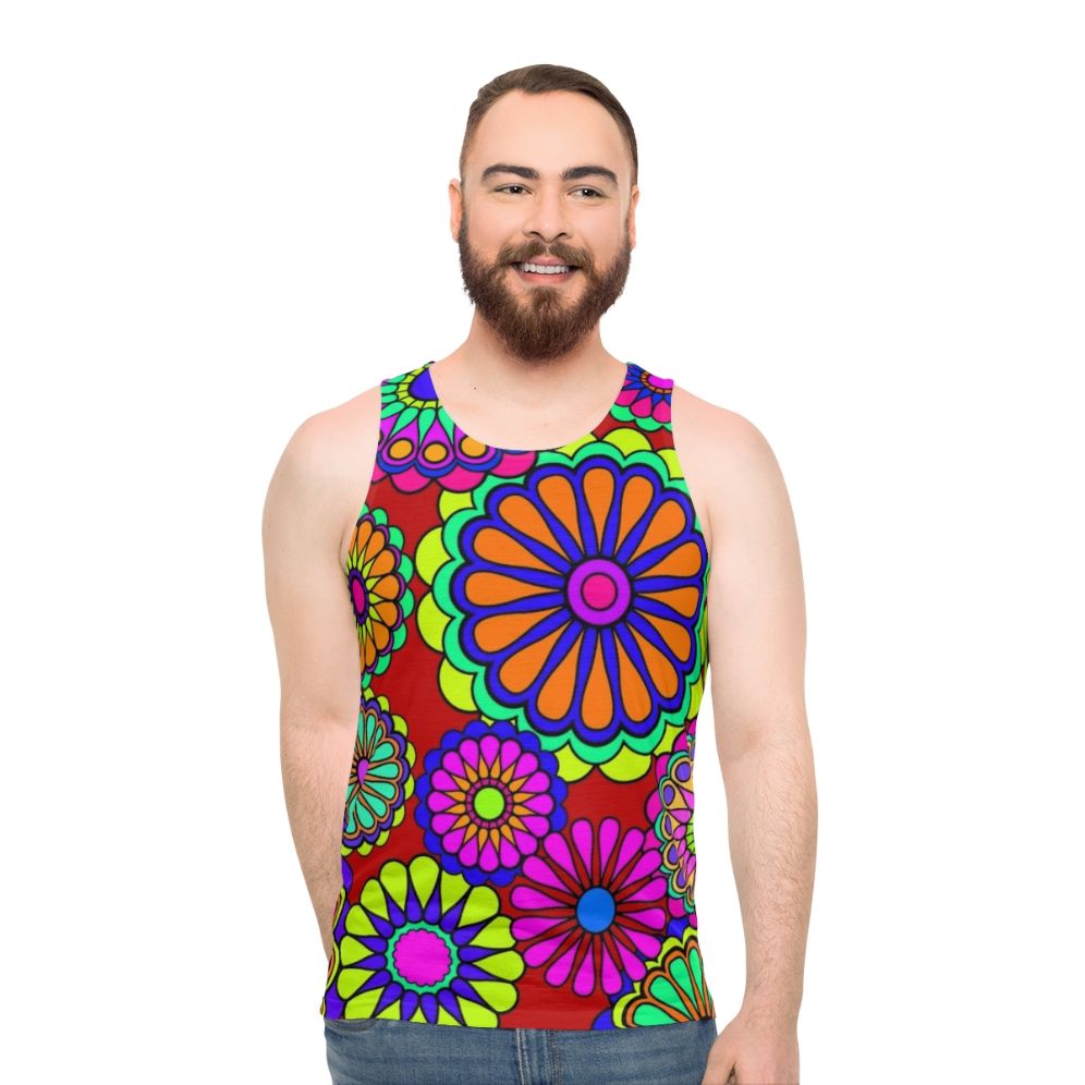 Retro Flower Power Hippie Tank Top - men