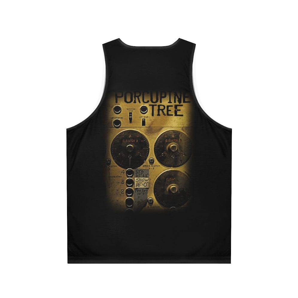 Retro unisex tank top with incidental machinery design - Back