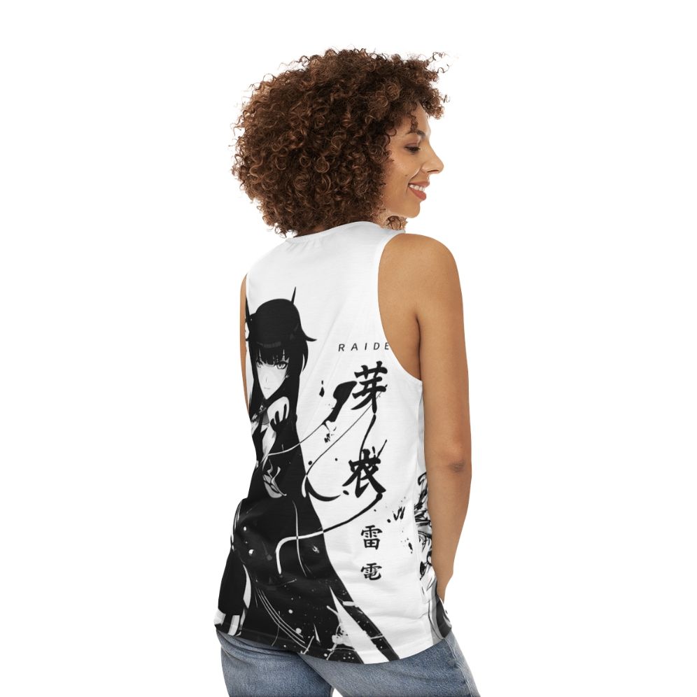 Unisex tank top with Herrscher of Thunder design from Honkai Impact 3rd - women back