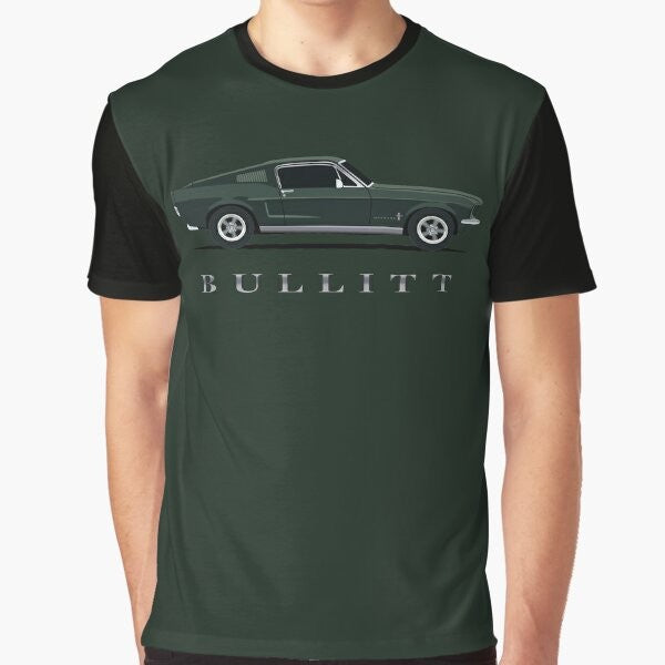 Mustang Bullitt Graphic T-Shirt featuring the iconic American muscle car design