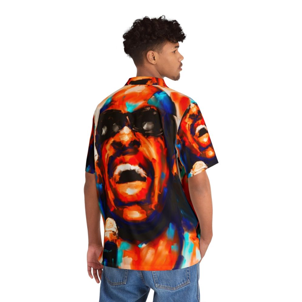 Retro Stevie Wonder Portrait Hawaiian Shirt - People Back