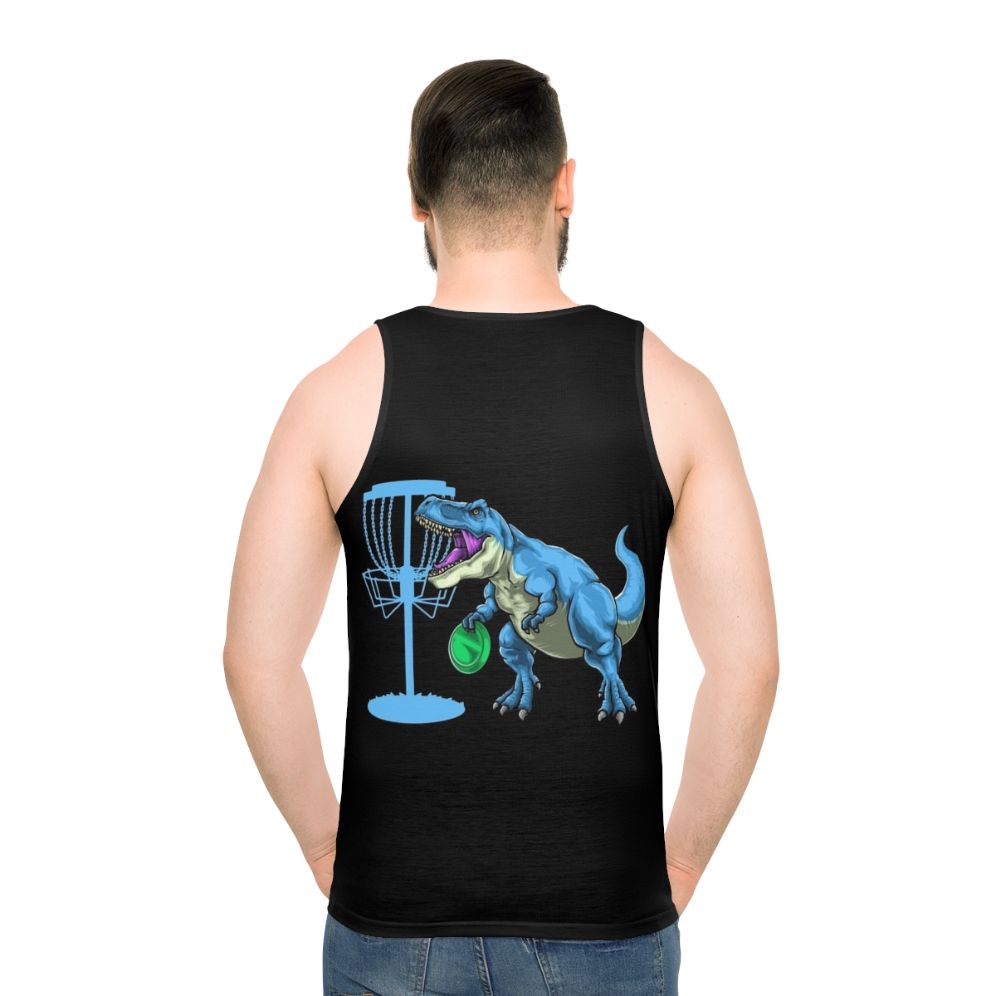 Disc Golf Dinosaur Unisex Tank Top - men back