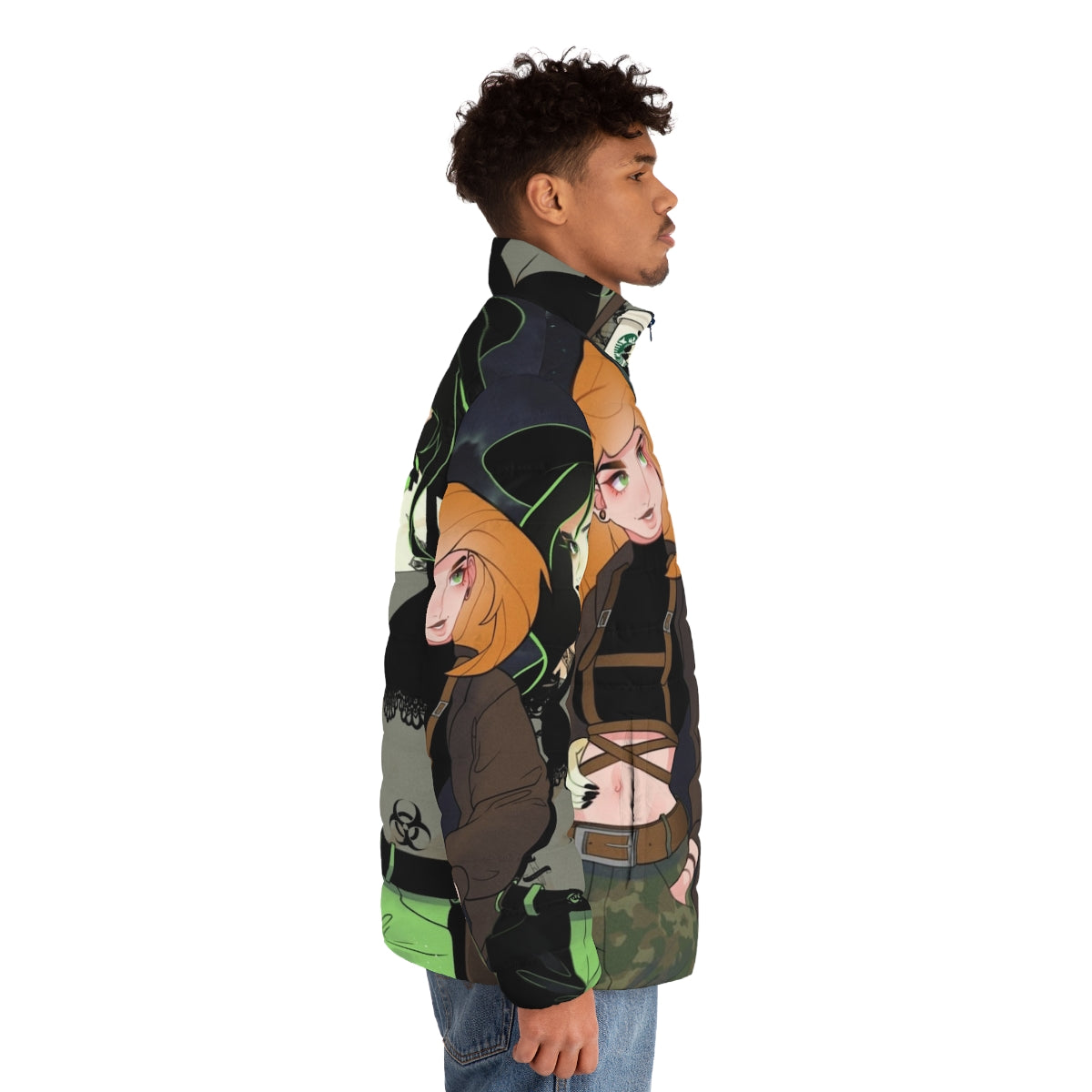 Kim Possible Shego inspired oversized puffer jacket - men side right