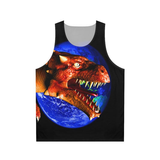 Mythical dragon unisex tank top with abstract nature design