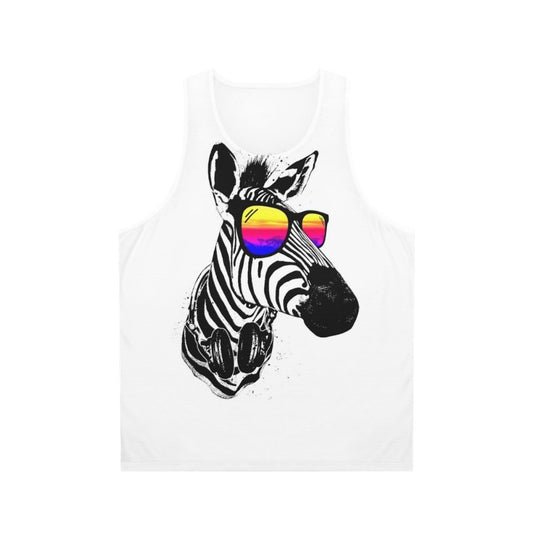 Zebra print unisex tank top