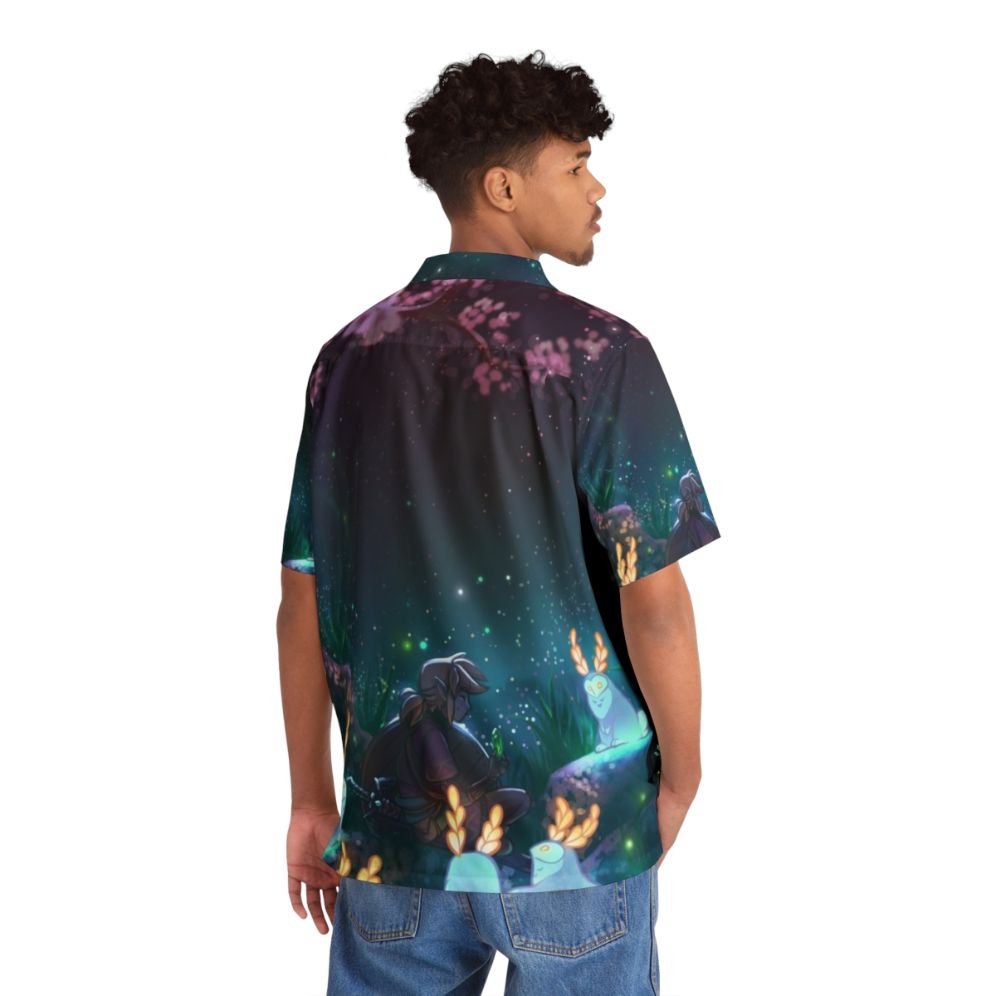 Blupee Sanctuary Hawaiian Shirt with Link and Moon Bunnies - People Back