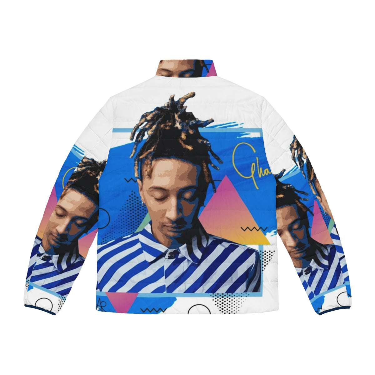 Ghali Italian Puffer Jacket with Rap and Trap Music Inspired Design - Back