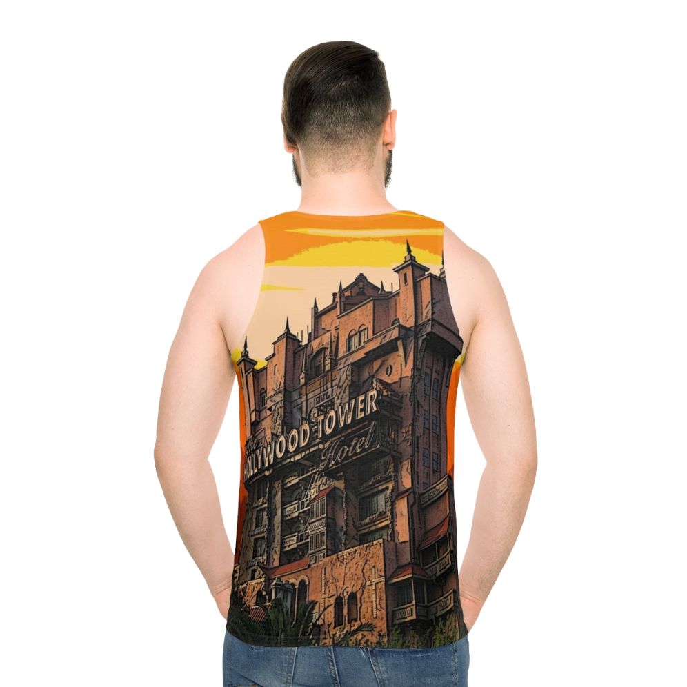 Vintage Hollywood 1939 Unisex Tank Top with Lightning Bolt Design - men back