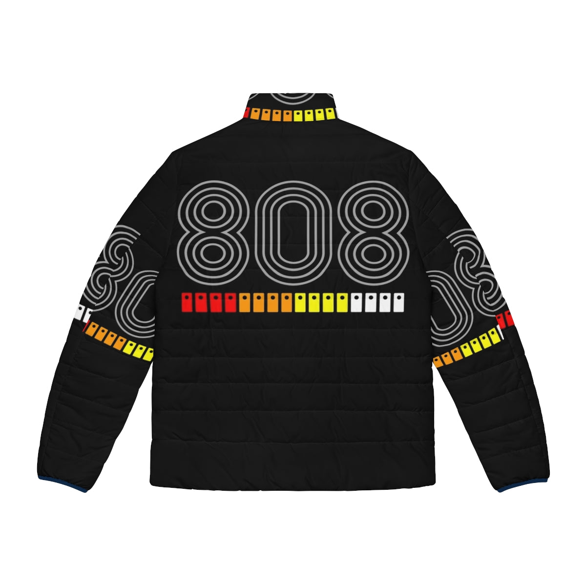 808 puffer jacket with electronic music-inspired design - Back