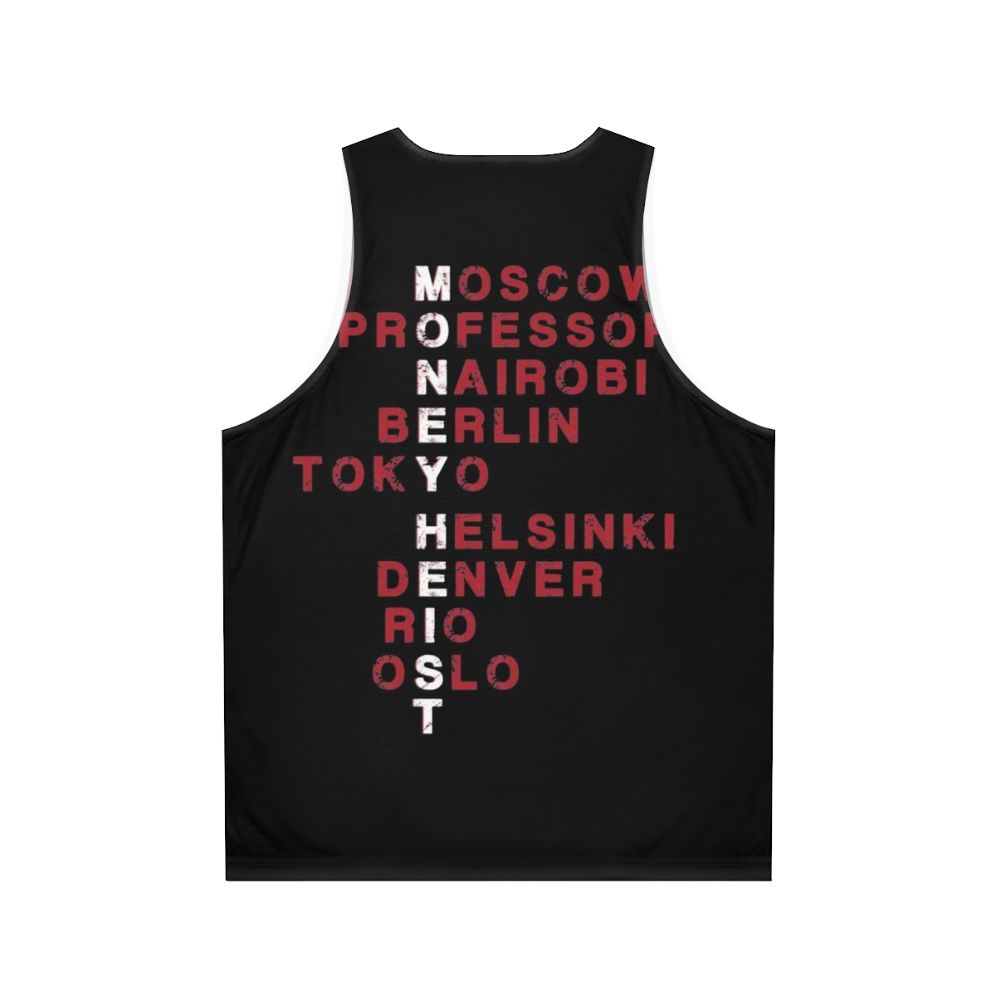 Retro Money Heist Unisex Tank Top - Back