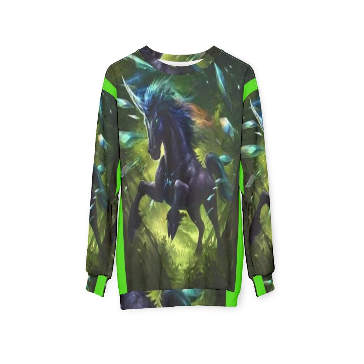 Legendary Black Unicorn Fantasy Sweatshirt - hanging