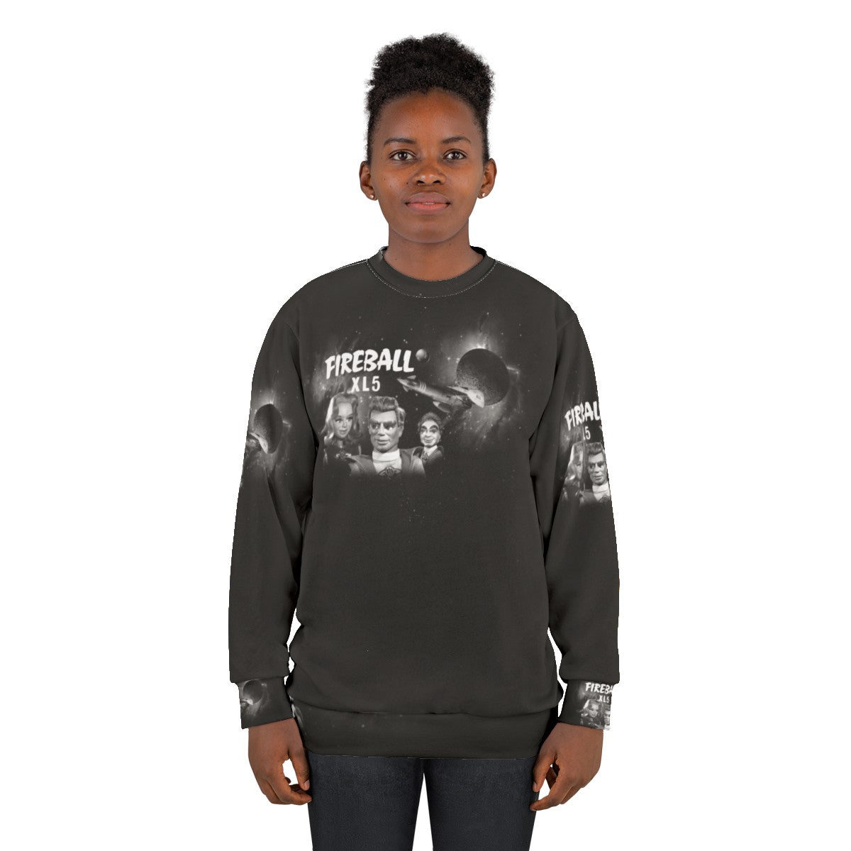 Fireball XL5 retro sci-fi themed sweatshirt - women