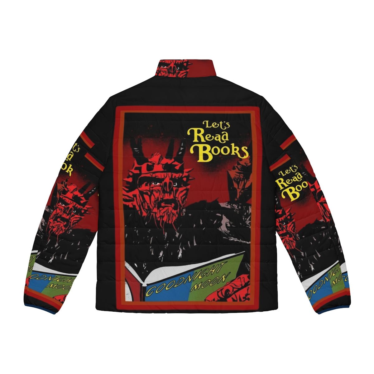 A puffer jacket featuring the iconic Gwar character Oderus Urungus - Back