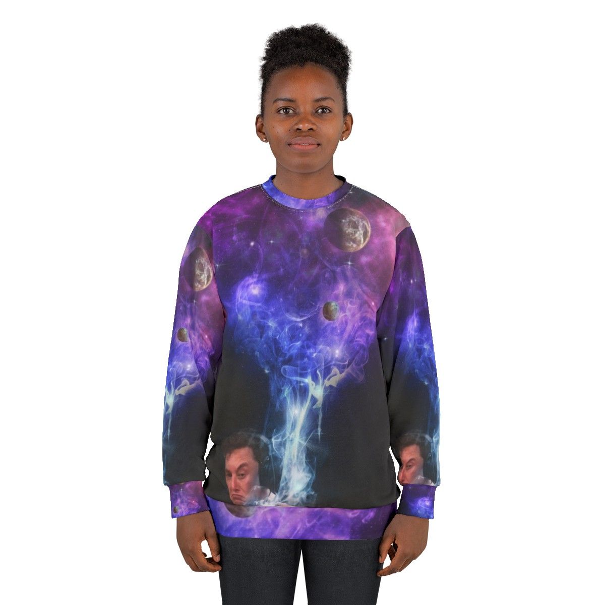 Elon Musk smoking in the cosmos sweatshirt - women