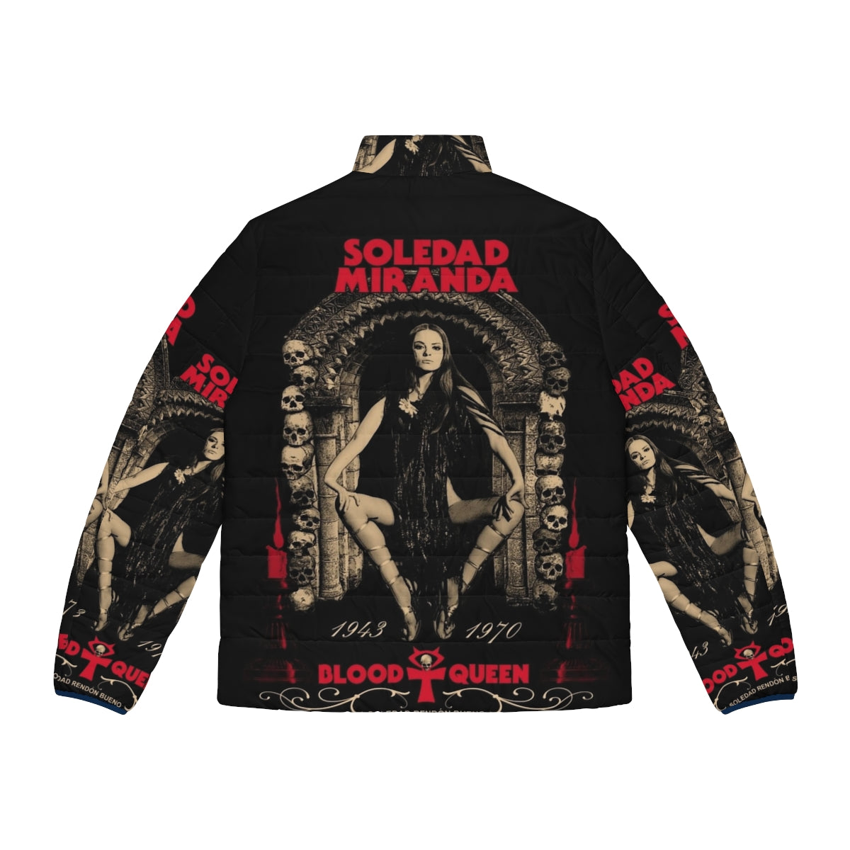 Soledad Miranda Tribute Puffer Jacket with Cult Cinema Design - Back