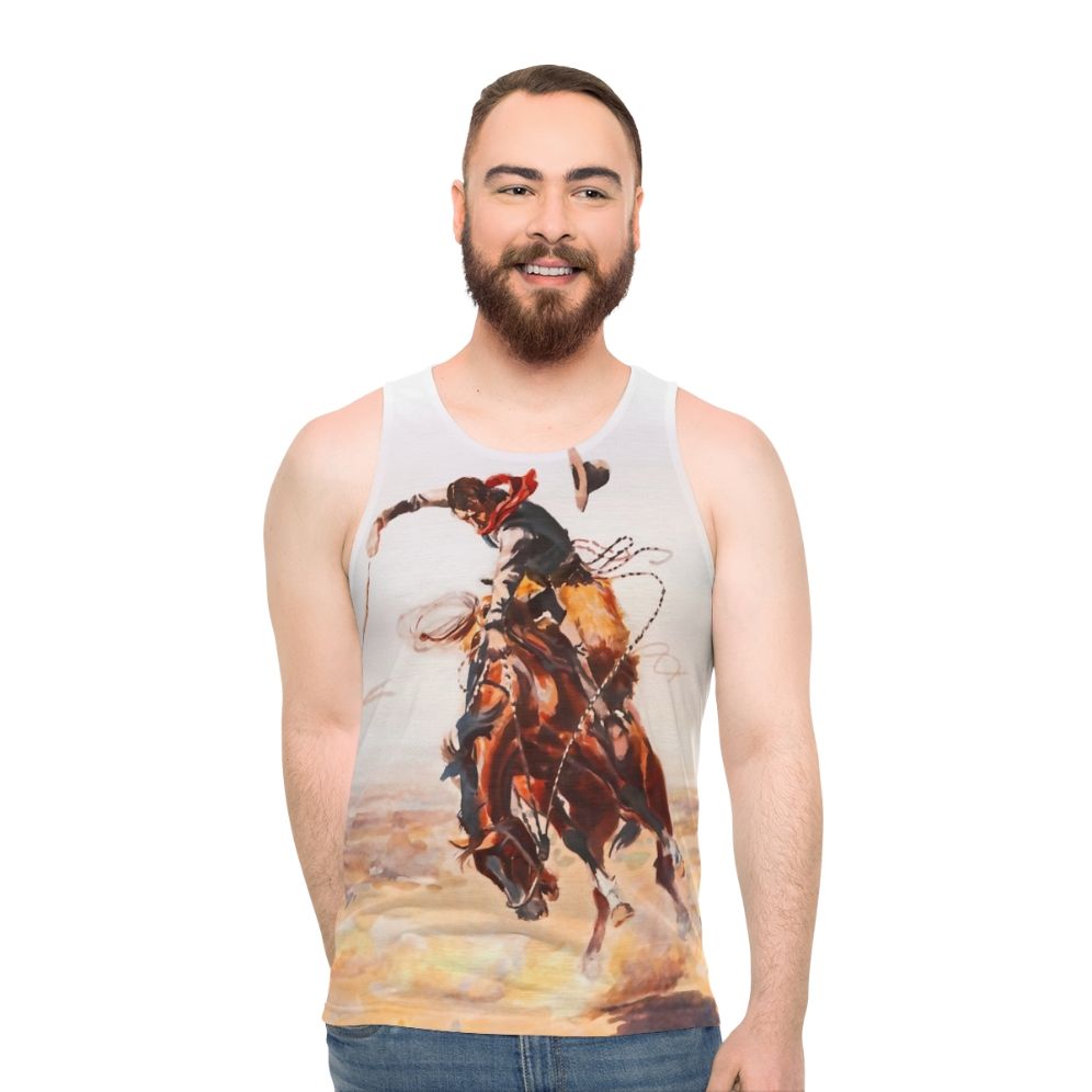 Wild West Series Retro Cowboy Unisex Tank Top - men