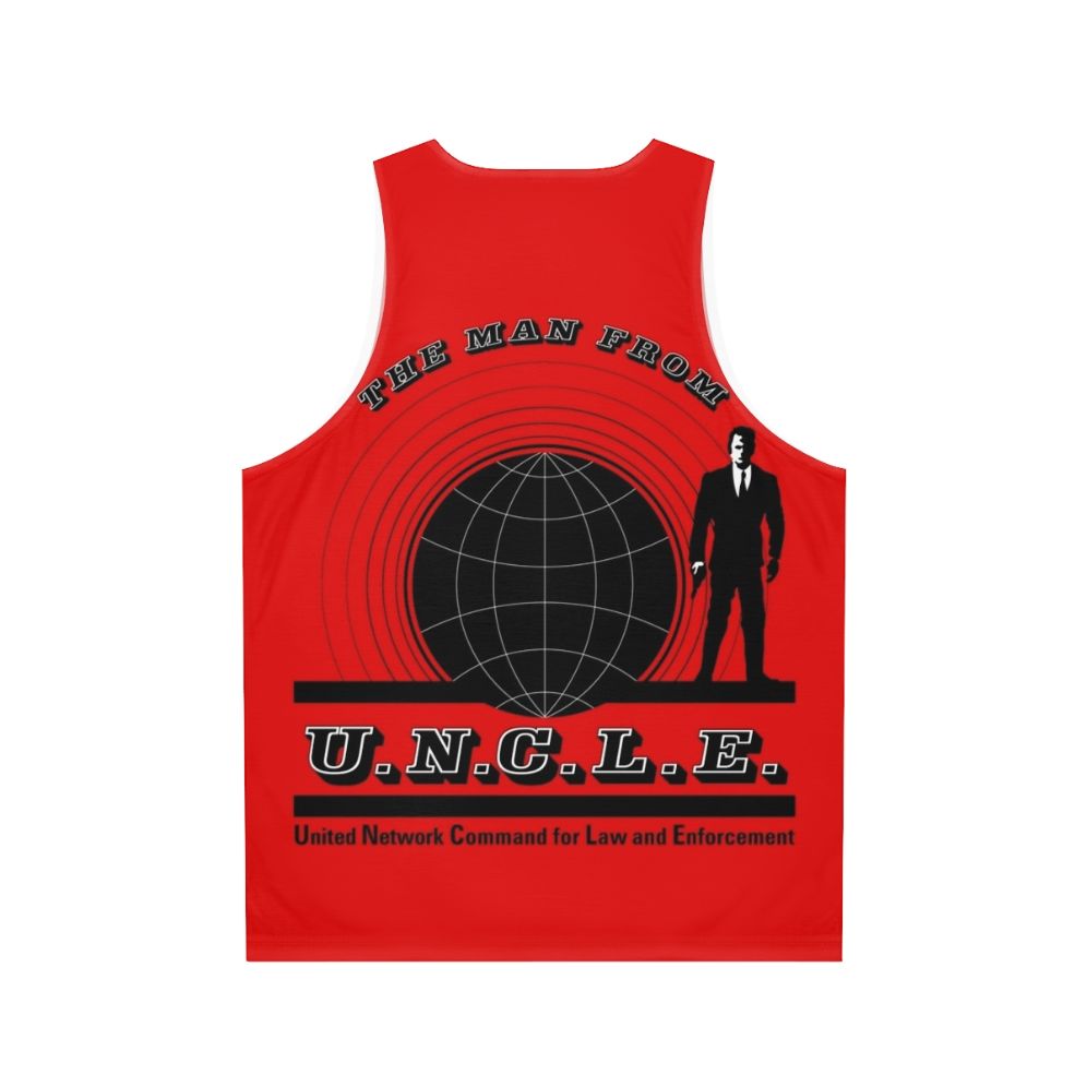 Unisex vintage-style tank top featuring "The Man from Uncle" logo - Back