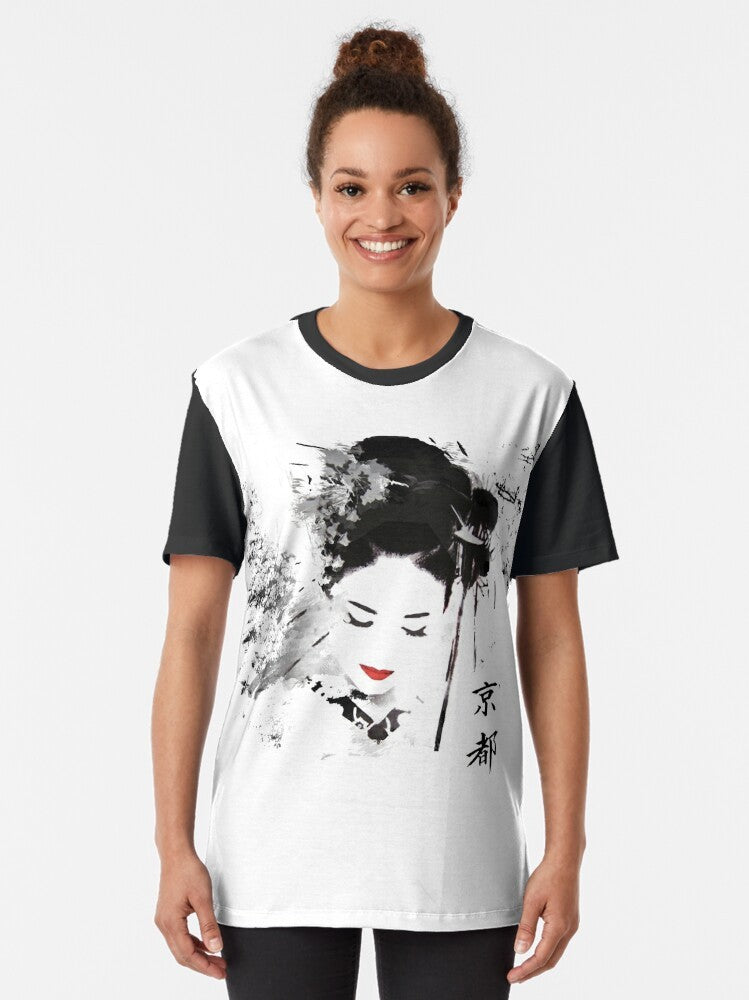 Japanese Kyoto Geisha Graphic Design T-Shirt - Women