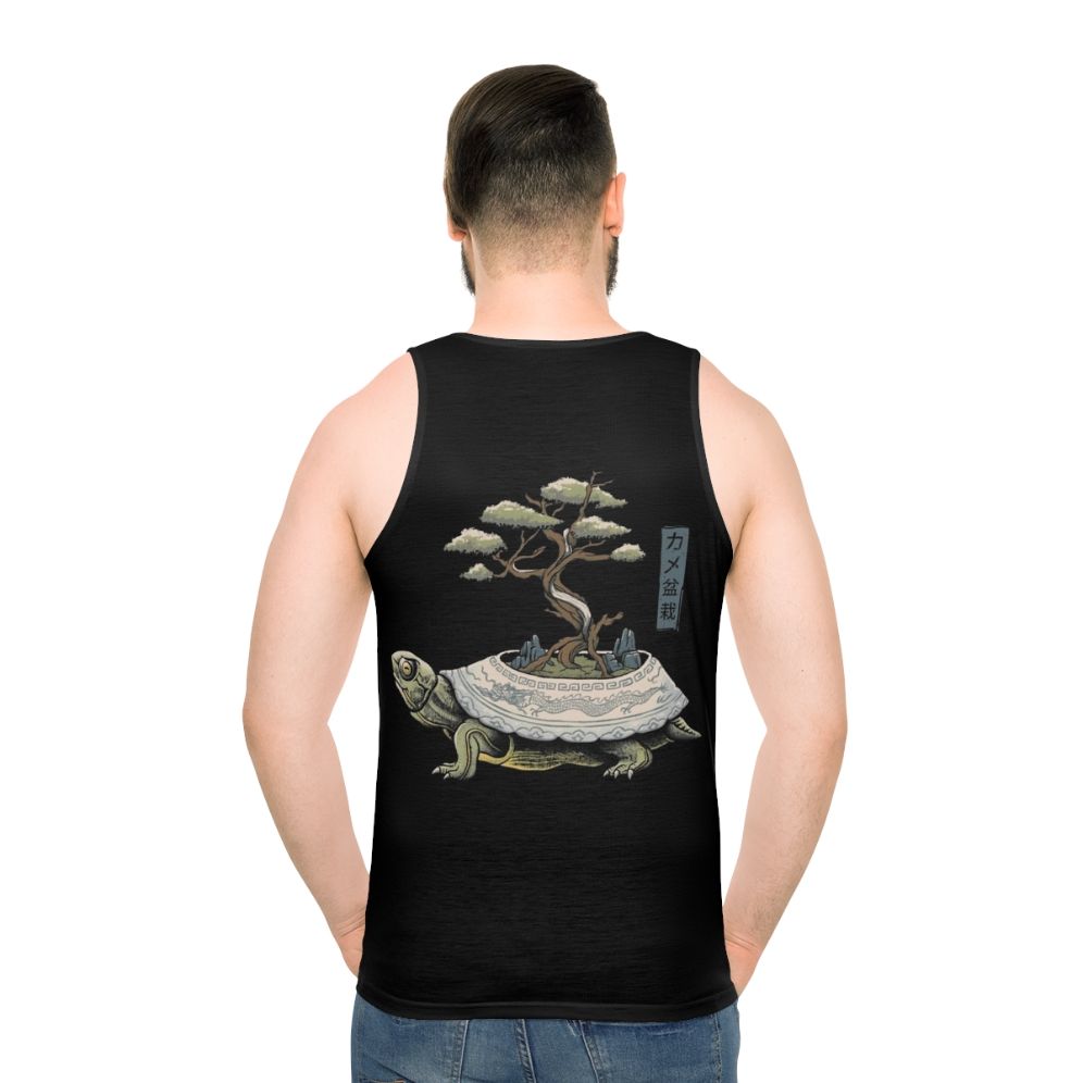 Kame unisex tank top with a turtle design - men back