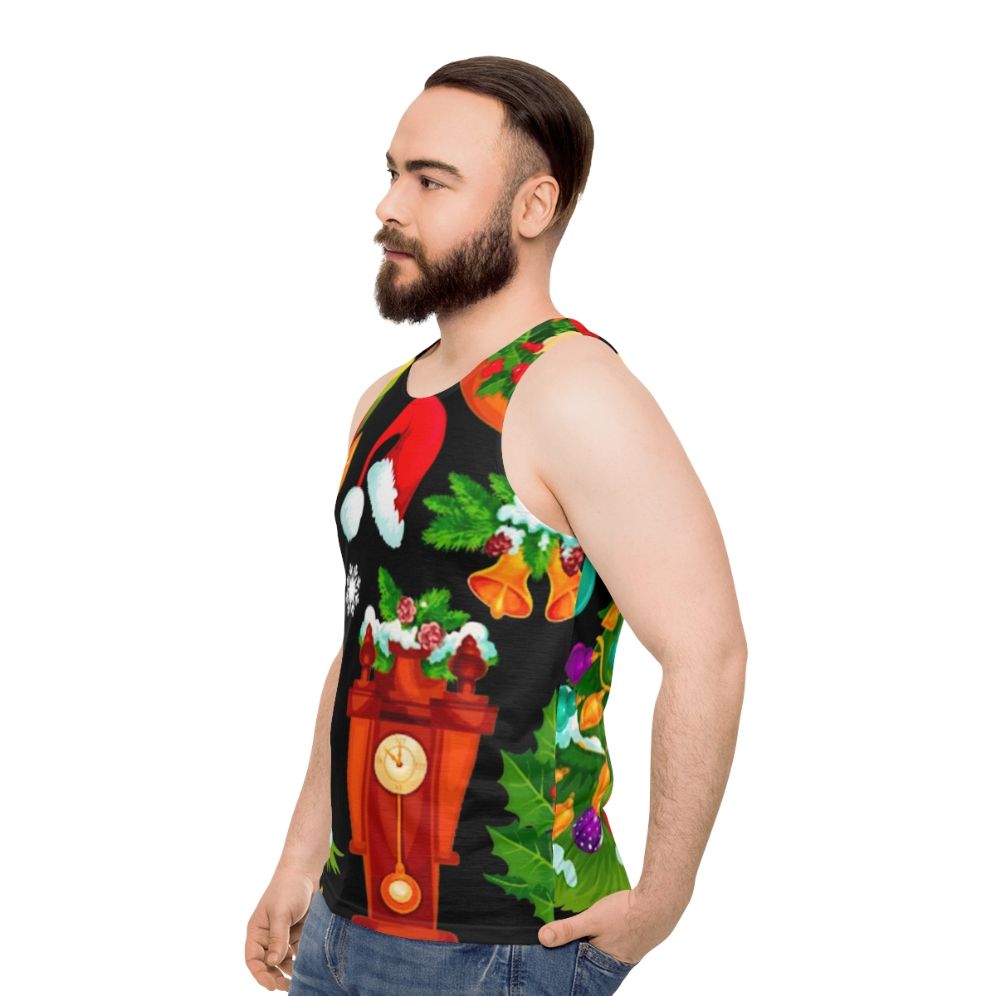 Christmas pattern unisex tank top - men side