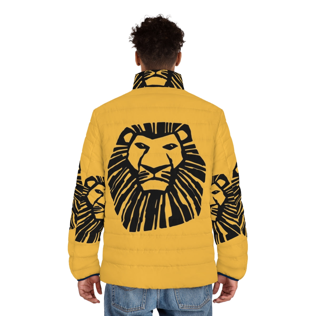 A puffer jacket featuring the iconic Lion King logo, perfect for fans of the beloved musical and movie. - men back