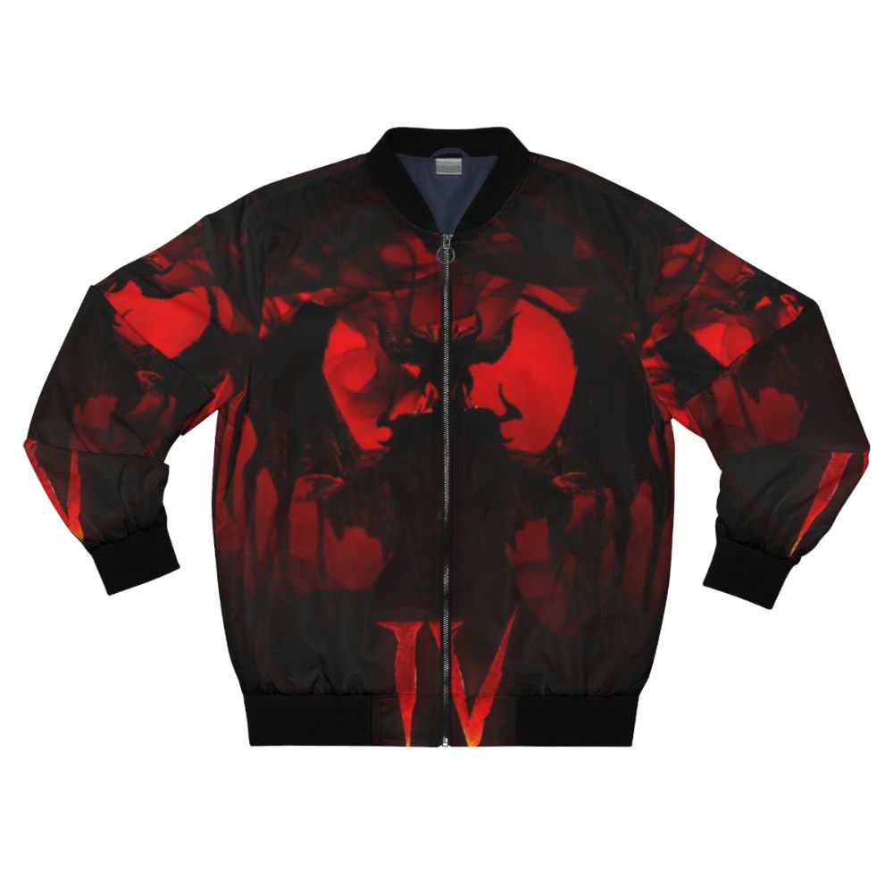 Diablo 4 Lilith themed bomber jacket with dark, demonic design