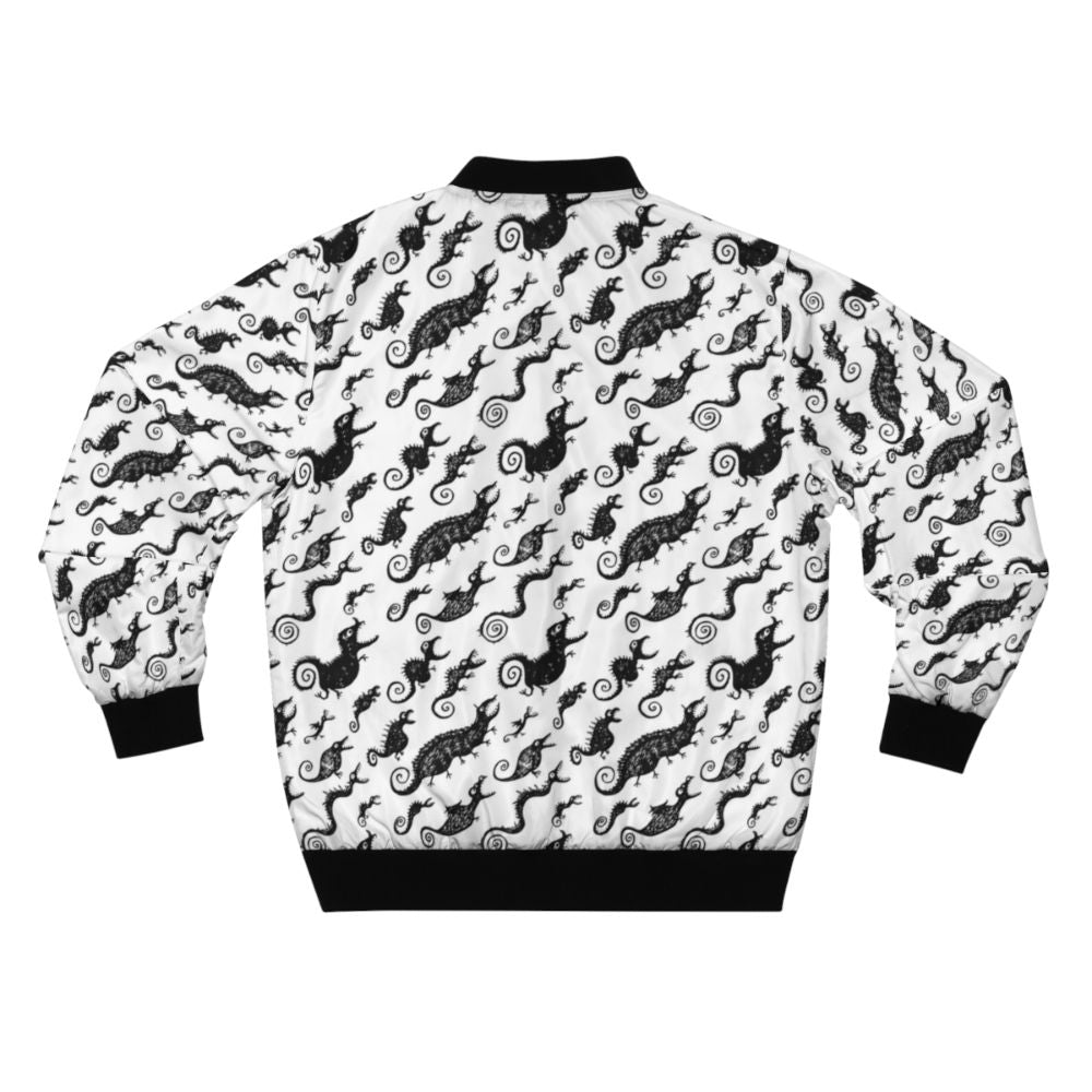 Ink monster and creature pattern bomber jacket - Back