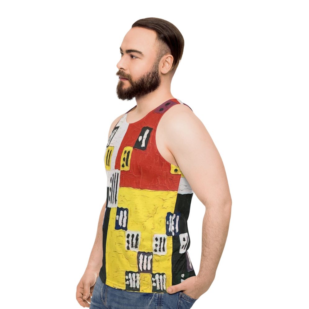 Alfred Jensen abstract geometric art unisex tank top - men side