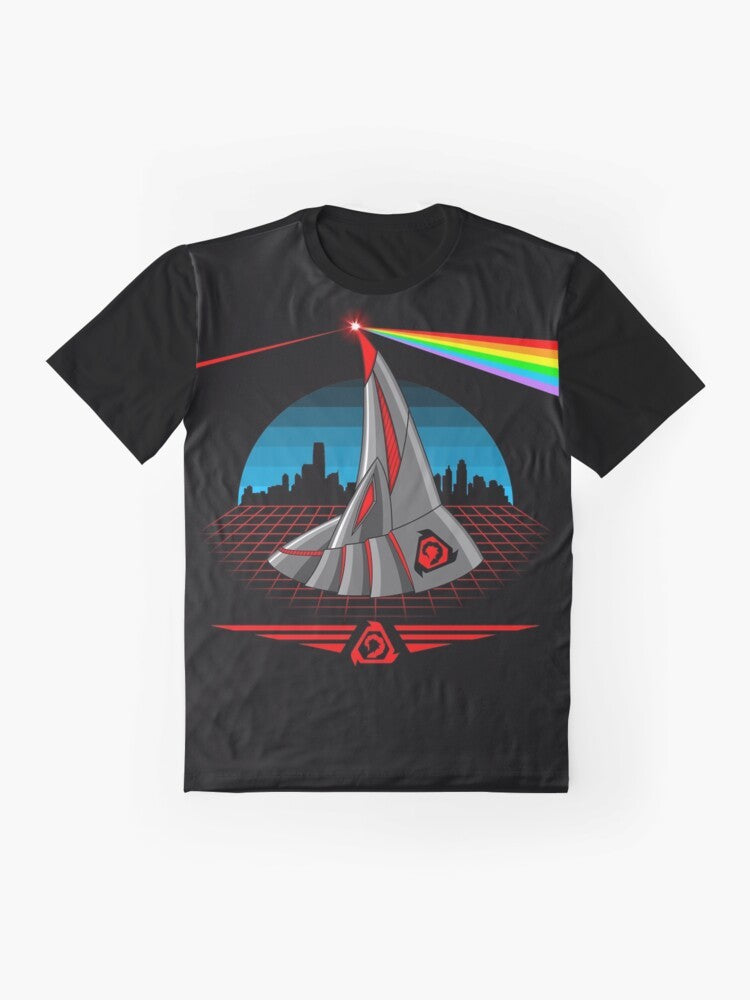 Dark Side of the Moon Retro Video Game Graphic T-Shirt - Flat lay