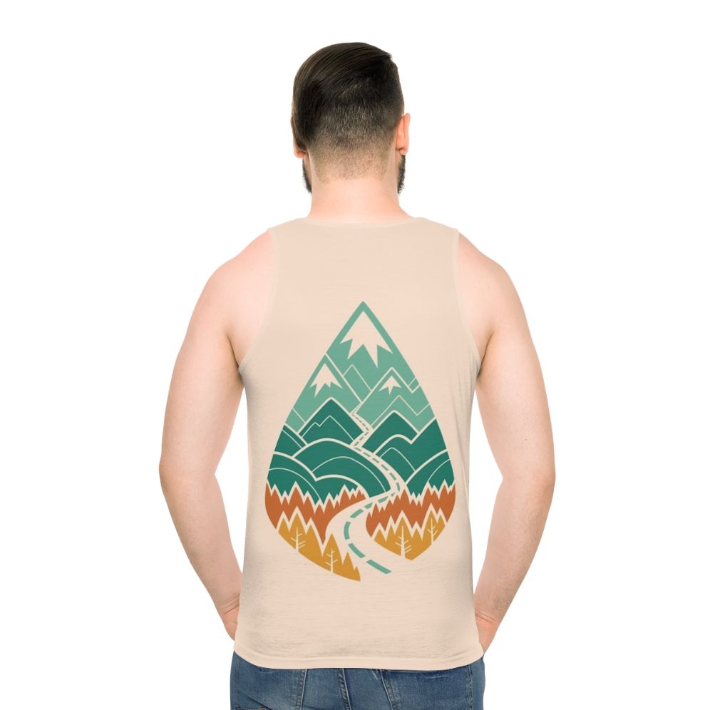 Unisex summer tank top with nature-inspired design - men back